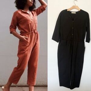 Hackwith Design house Los Angeles Black natural jumpsuit size L